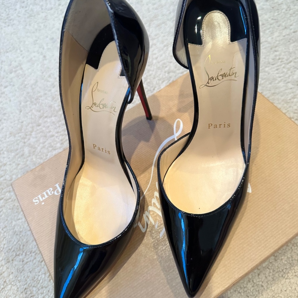 Christian Louboutin Iriza 100mm Patent Leather D'Orsay Heel Pump Size 9
